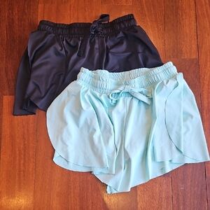Girl's Black and Blue Butterfly Shorts